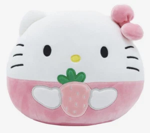 Squishmallow 8 Zoll Hello Kitty hält rosa Erdbeere Plüsch - Hot Topic exklusiv - Bild 1 von 4