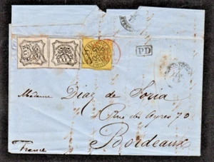 1864 COPERTINA ITALIA STATI ROMANI ALLA FRANCIA-TOP RARITÀ - Foto 1 di 4