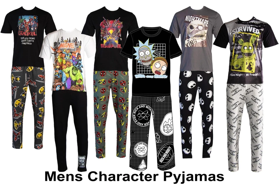 Conjunto de salón pijama de algodón Marvel de personajes novedosos para hombre talla S - 2XL Foto 1 de 1