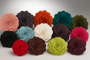 3D Rose Petal Round Throw Pillow – Available in 20+ Colors - Picture 1 of 42
