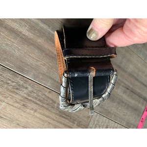 Buffalo France Mens Brown Leather Belt 7 Holes Size 30 - C9 - Picture 1 of 11