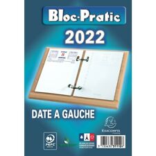 Exacompta Bloc-Pratic éphéméride date à gauche 2022 Format 12x8,2cm sans support