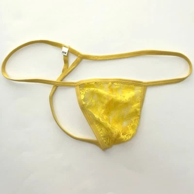 K799 Мужские струны мешок стринги трусиков треугольник назад эластичный кружева цветочный - Изображение 1 из 4