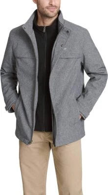 Men's Dockers Wool Jacket with Quilted Dwight Soft Shell  Bib, Size: XL, Grey - Image 1 of 4