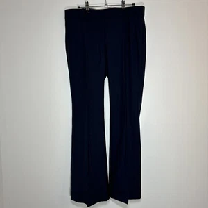 Theory Womens Size 10 Navy Blue Wide Leg Trouser Dress Pant Wool *flawed* - Picture 1 of 15