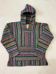 Iguana Jack Baja Hoodie M Large bunt gestreift Pullover Boho Skater Hippie  - Bild 1 von 7