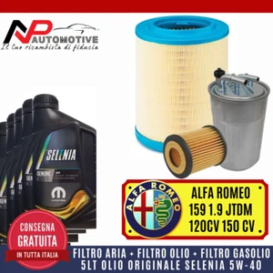 KIT TAGLIANDO ALFA 159 1.9 JTDM 120 150 CV 2005 + 5 LT OLIO SELENIA WR 5W40 - Foto 1 di 7