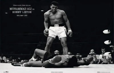 Vinilo de pared deportivo Muhammad Ali impresión póster adhesivo extraíble respaldo Foto 1 de 3