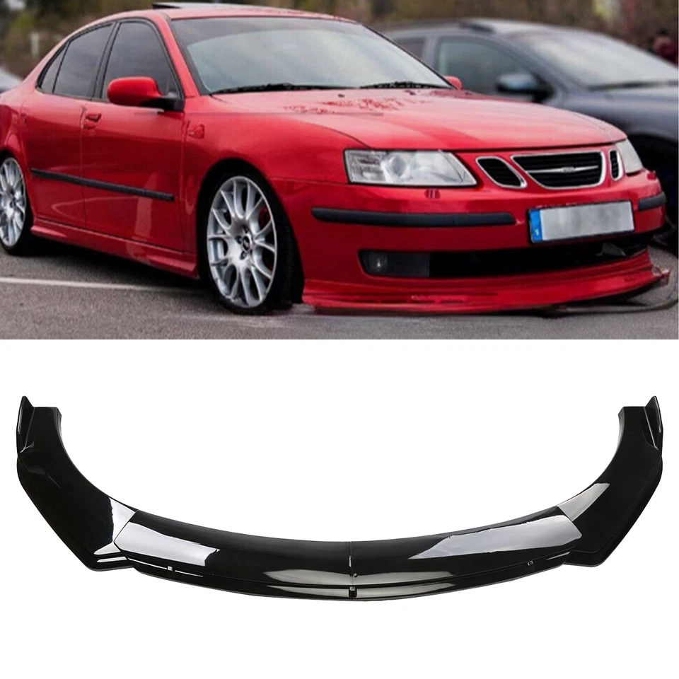 Glossy Black Front Bumper Lip Spoiler Splitter Body Kit For Saab 9-3 9-5 Foto 1 de 4