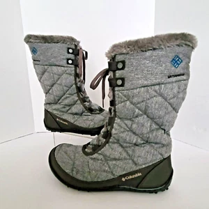 Columbia Minx Mid II Twill Faux Fur Lined Snow Boots Women's 8.5 Gray Lace Up - Picture 1 of 15