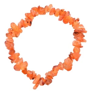 Premium CHARGED Carnelian Agate Crystal Chip Stretchy Bracelet REIKI Energy! - Picture 1 of 12