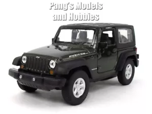 2007 Jeep Wrangler Rubicon Hard Top 1/24 Scale Diecast Model - DARK GREEN - Picture 1 of 8