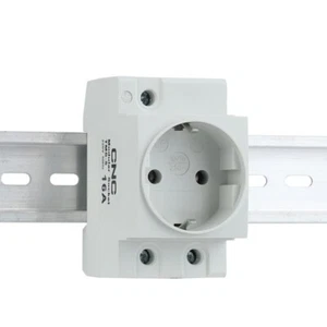 35mm Din Rail Modular Mount AC Electrical Power Socket Plug Connector 16A 220V - Picture 1 of 9