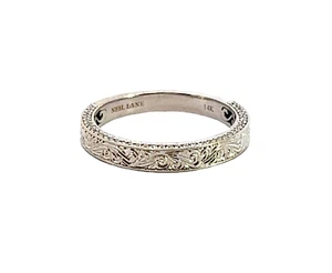 1/4 Carat Natural Diamond Neil Lane Wedding Band 14k White Gold Engraved Band - Picture 1 of 10