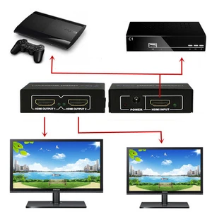 Adattatore Amplificatore Ripetitore Hub Porta 1 in 2 Out Full HD 1080P 3D HDMI Splitter TV - Foto 1 di 12