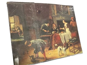 THE ARTIST EATING OYSTER IN AN INTERIOR DOG BOY 1660 PAINTING BY JAN STEEN REPRO - Bild 1 von 2