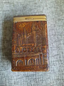 Vintage Faux leather Embossed Cigarette Box Case Very Good condition. 1970's  - Picture 1 of 11