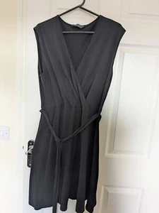 Dorothy Perkins Black Dress UK 18 - Wrap Style Sleeveless - *Damaged* - Picture 1 of 10