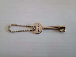 Fossil Key Charm, Silver Colored Finish, 1954, 2 1/4" Long, Great Shape. - Picture 1 of 2