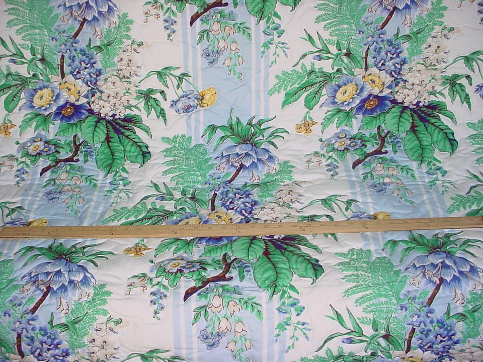 3-1/8Y Scalamandre CorsicaMatelasse Floral Bouquet Drapery Upholstery Fabric - Image 1 of 4