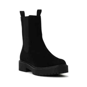 Time and Tru Damen Größe 6 mittlerer Schaft Chelsea Stiefel schwarz neu mit Etikett - Bild 1 von 13