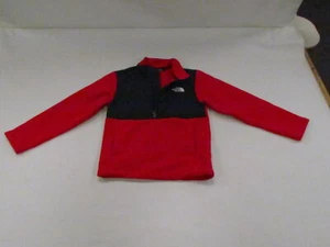 THE NORTH FACE YOUTH FLEECE PULL OVER JACKET 1/4 ZIP SIZE XS/TP 6 RED / BLACK - Picture 1 of 7
