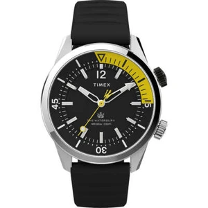 Orologio Uomo TIMEX WATERBURY DIVE TW2V73400 Silicone Nero Sub 100mt - Foto 1 di 3
