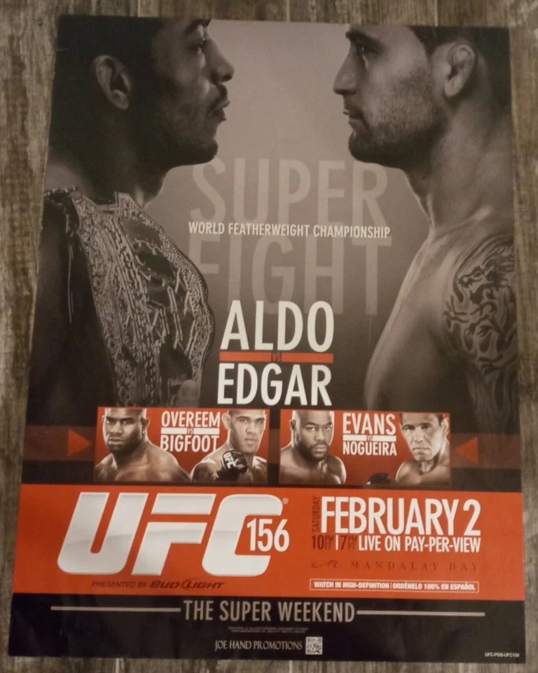  UFC Featherweight Champions Fight Poster 156 Aldo vs Edgar Size 18"x24"  - Image 1 of 1