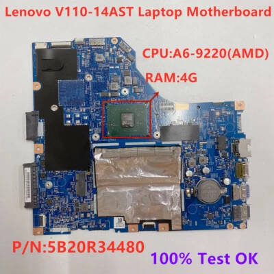  Original Lenovo IdeadPad V110-14AST motherboard A6-9220 4G 5B20R34480  - Image 1 of 4