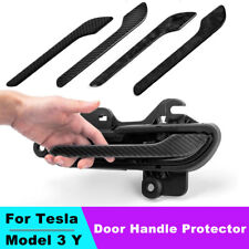 For Tesla Model 3 Y Gloss ABS Carbon Fiber Side Door Handle Cover Trim 4PCS