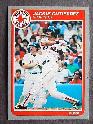 Jackie Gutierrez #160 Fleer 1985 Baseball Card (Boston Red Sox)  - Image 1 of 2