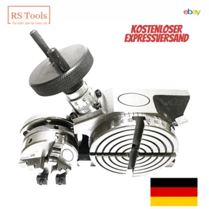 4" 100 mm Drehtisch horizontal und vertikal mit 65 mm 3-Backenfutter-Rückplatte - Picture 1 of 20