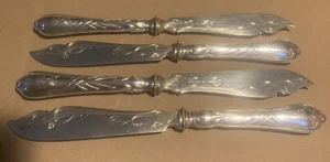 4 Antique Art Nouveau Jugendstil Wilkens & Söhne Fish Knives 800 Silver 300g - Picture 1 of 8