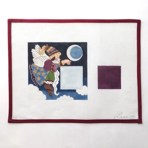 LANI Handpainted Needlepoint Canvas Santa Tooth Fairy Pillow Night Sleep 18 Mesh - Picture 1 of 4