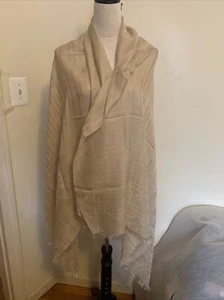 NWT Banana Republic Women’s Very Fine Shawl Pashmina Scarf Wrap Light Beige - Picture 1 of 7