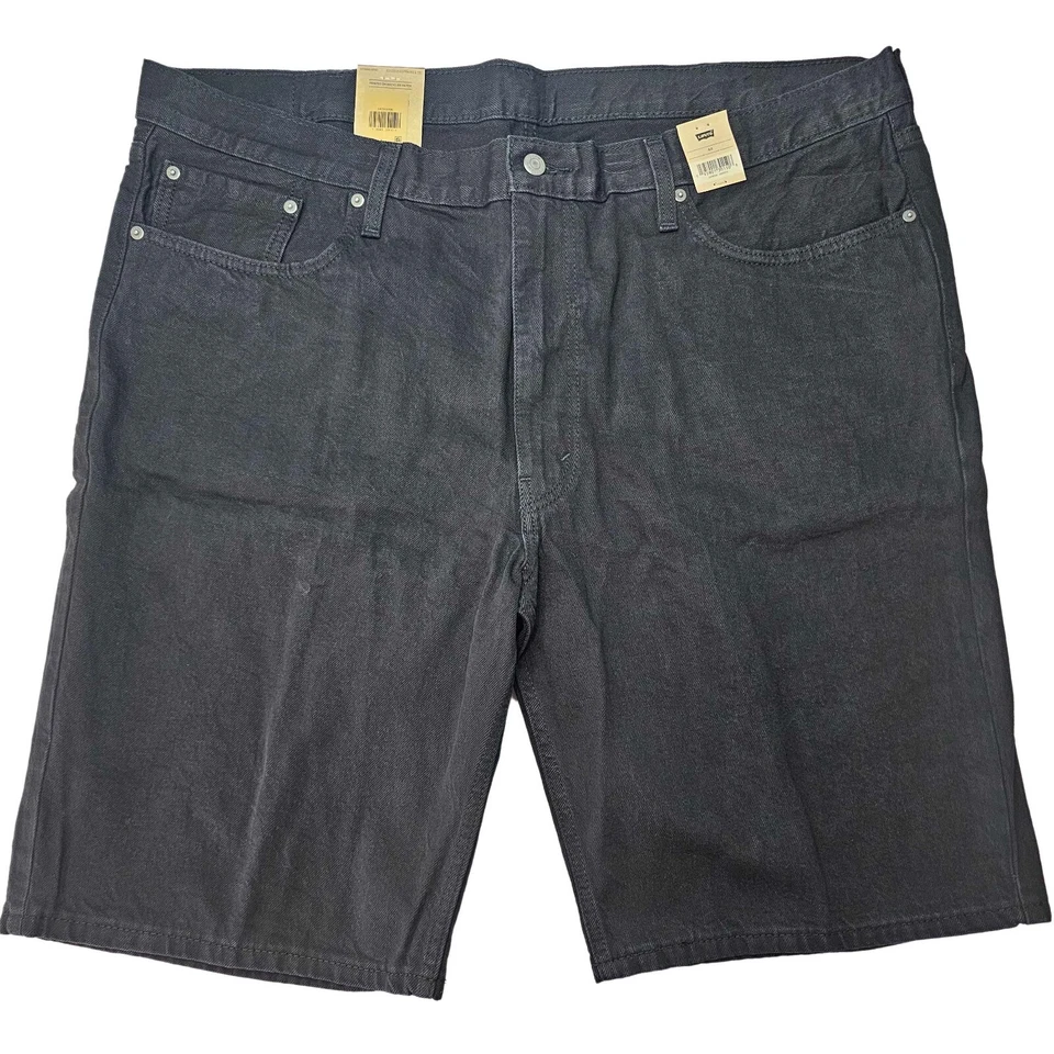 Levi's Men's Black 469 Denim Shorts Size W46 Loose Fit 100 Cotton Dad