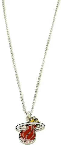 Miami Heat Logo Pendant Chain Necklace - 22" Chain with 2.50"x3.75" Team Logo Cover