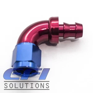 90 Degree Full Flow Push On Lock Hose End Fitting 400 Series AN6 513-06 - Picture 1 of 1