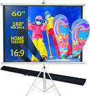 Projector Screen and Stand,60 Inch Portable Pull down Projection Screen with Fol