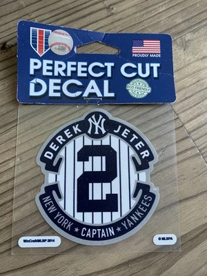 2014 DEREK JETER NEW YORK YANKEES RETIREMENT OFFICIAL MLB BASEBALL  CUT DECAL - Image 1 of 4