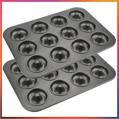 Backen Sie 24 Donuts mit 2-er Set Antihaft Donutformen - Ideal für Jeden Anlass - Bild 1 von 4