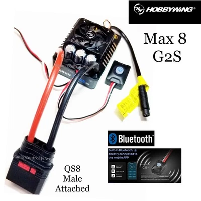 RCP-RTR Hobbywing EZRUN Max 8 G2S ESC 3-6s Single QS8 Male Attached - Image 1 of 4