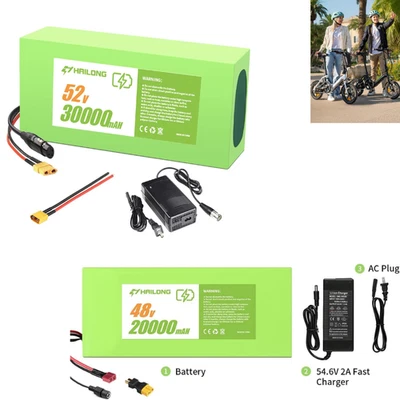 24V 36V 48V 52V 60V Electric bike li-ion Green Battery For 200W 1000W E Bike - Image 1 of 4