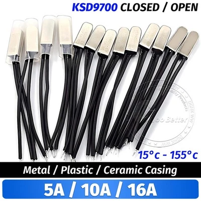 KSD9700 Normally Closed / Open Thermal Protectors Temperature Switch Thermostat - Image 1 of 4