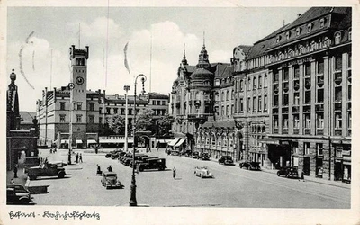 Erfurt Bahnhofsplatz carte postale 1941 - Photo 1/2