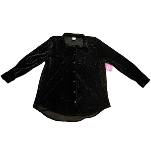 Nuevo Top Just My Size para Mujer 1X Talla Grande Negro Terciopelo Novio EMB Rosa Floral - Imagen 1 de 10