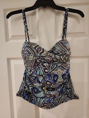 Tommy Bahama Swim Top Womens Paisley Swimsuit Tankini Top Size Large - Image 1 of 4