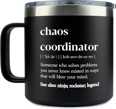 Chaos Coordinator Gifts for Men Tumbler Black 14 Ounces, (14 Ounce)  - Image 1 of 4