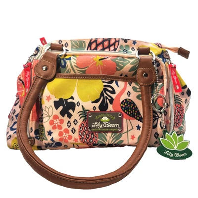 Bolso de Hombro Lily Bloom Verde Viviente Tropical Vibrante Divisores Flamenco Foto 1 de 4