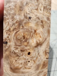 Stabilized Golden Amboyna Burl Knife Handle Scale Blank Block, 6 X 1.75 X 1" - Picture 1 of 10